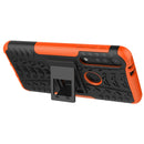 For Motorola G8 Play Tire Texture Shockproof TPU+PC Protective Case with Holder(Orange)