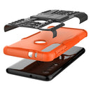 For Motorola G8 Play Tire Texture Shockproof TPU+PC Protective Case with Holder(Orange)