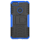 For Motorola E6 Play Tire Texture Shockproof TPU+PC Protective Case with Holder(Blue)