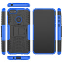 For Motorola E6 Play Tire Texture Shockproof TPU+PC Protective Case with Holder(Blue)