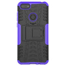 For Motorola E6 Play Tire Texture Shockproof TPU+PC Protective Case with Holder(Purple)