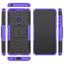 For Motorola E6 Play Tire Texture Shockproof TPU+PC Protective Case with Holder(Purple)