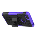 For Motorola E6 Play Tire Texture Shockproof TPU+PC Protective Case with Holder(Purple)