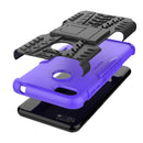 For Motorola E6 Play Tire Texture Shockproof TPU+PC Protective Case with Holder(Purple)