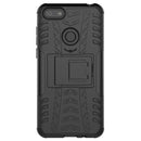 For Motorola E6 Play Tire Texture Shockproof TPU+PC Protective Case with Holder(Black)