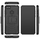 For Motorola E6 Play Tire Texture Shockproof TPU+PC Protective Case with Holder(Black)