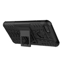 For Motorola E6 Play Tire Texture Shockproof TPU+PC Protective Case with Holder(Black)