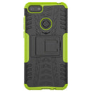 For Motorola E6 Play Tire Texture Shockproof TPU+PC Protective Case with Holder(Green)