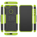 For Motorola E6 Play Tire Texture Shockproof TPU+PC Protective Case with Holder(Green)