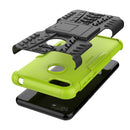 For Motorola E6 Play Tire Texture Shockproof TPU+PC Protective Case with Holder(Green)