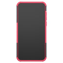 For Motorola E6 Play Tire Texture Shockproof TPU+PC Protective Case with Holder(Rose Red)