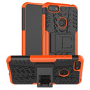 For Motorola E6 Play Tire Texture Shockproof TPU+PC Protective Case with Holder(Orange)