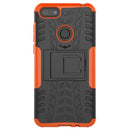 For Motorola E6 Play Tire Texture Shockproof TPU+PC Protective Case with Holder(Orange)