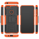 For Motorola E6 Play Tire Texture Shockproof TPU+PC Protective Case with Holder(Orange)