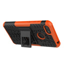 For Motorola E6 Play Tire Texture Shockproof TPU+PC Protective Case with Holder(Orange)