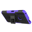 For Huawei Honor 9X Pro Tire Texture Shockproof TPU+PC Protective Case with Holder(Purple)