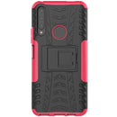 For Huawei Honor 9X Pro Tire Texture Shockproof TPU+PC Protective Case with Holder(Rose Red)