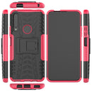 For Huawei Honor 9X Pro Tire Texture Shockproof TPU+PC Protective Case with Holder(Rose Red)