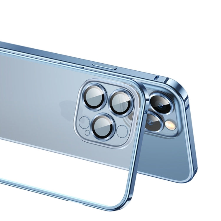 For iPhone 14 Pro Max Frosted Phone Case with Lens Protection (Silver)