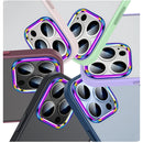 MagSafe Colorful Metal Lens Ring Matte PC + TPU Phone Case For iPhone 14 Pro Max(Purple)