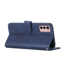 For Motorola Moto G42 Stitching Calf Texture Buckle Leather Phone Case(Blue)
