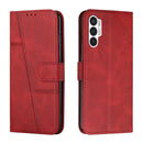 For Tecno Pova 3 Stitching Calf Texture Buckle Leather Phone Case(Red)