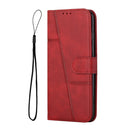 For Tecno Pova 3 Stitching Calf Texture Buckle Leather Phone Case(Red)