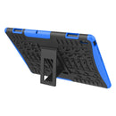 For Lenovo Tab E10 Tire Texture Shockproof TPU+PC Protective Case with Holder(Blue)