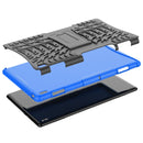 For Lenovo Tab E10 Tire Texture Shockproof TPU+PC Protective Case with Holder(Blue)