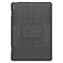 For Lenovo Tab E10 Tire Texture Shockproof TPU+PC Protective Case with Holder(Black)