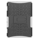 For Lenovo Tab E10 Tire Texture Shockproof TPU+PC Protective Case with Holder(White)
