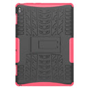 For Lenovo Tab E10 Tire Texture Shockproof TPU+PC Protective Case with Holder(Rose Red)