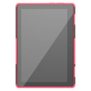 For Lenovo Tab E10 Tire Texture Shockproof TPU+PC Protective Case with Holder(Rose Red)