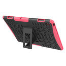 For Lenovo Tab E10 Tire Texture Shockproof TPU+PC Protective Case with Holder(Rose Red)