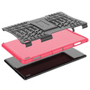 For Lenovo Tab E10 Tire Texture Shockproof TPU+PC Protective Case with Holder(Rose Red)
