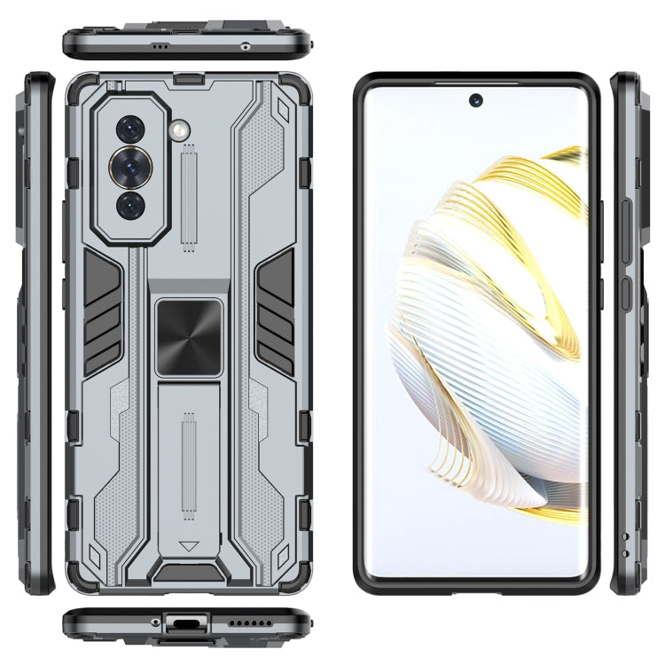 For Huawei Nova 10 4G Supersonic PC + TPU Shock-proof Protective Phone Case with Holder(Grey)