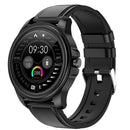 E89 1.32 Inch Screen Leather Strap Smart Health Watch Supports ECG Function, AI Medical Diagnosis, Body Temperature Monitoring(Black)