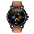 E89 1.32 Inch Screen Leather Strap Smart Health Watch Supports ECG Function, AI Medical Diagnosis, Body Temperature Monitoring(Brown)
