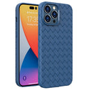 BV Woven All-inclusive Phone Case For iPhone 14 Pro Max(Dark Blue)