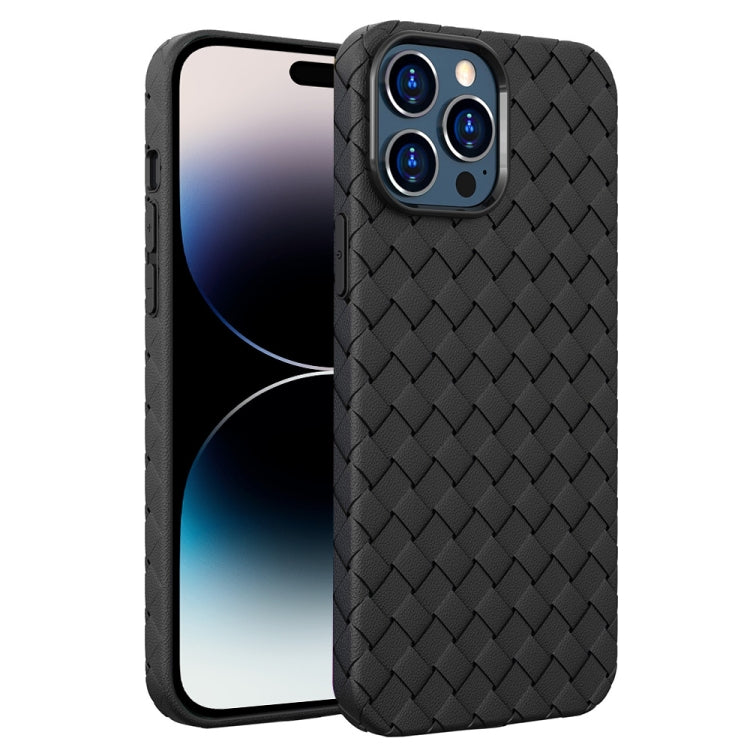 BV Woven All-inclusive Phone Case For iPhone 14 Pro(Black)