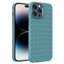 BV Woven All-inclusive Phone Case For iPhone 14 Pro(Light Blue)