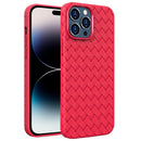 BV Woven All-inclusive Phone Case For iPhone 14 Pro(Red)