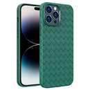 BV Woven All-inclusive Phone Case For iPhone 14 Pro(Green)