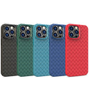BV Woven All-inclusive Phone Case For iPhone 14 Pro(Green)