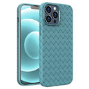 BV Woven All-inclusive Phone Case For iPhone 14 Max(Light Blue)