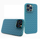 BV Woven All-inclusive Phone Case For iPhone 14 Max(Light Blue)