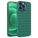 BV Woven All-inclusive Phone Case For iPhone 14 Max(Green)