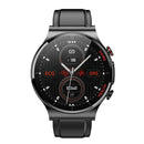 E300 1.32 Inch Screen Leather Watch Strap Smart Health Watch Supports Body Temperature Monitoring, ECG monitoring blood pressure(Black)