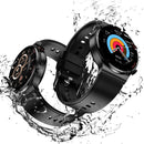 E300 1.32 Inch Screen Leather Watch Strap Smart Health Watch Supports Body Temperature Monitoring, ECG monitoring blood pressure(Black)
