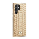 For Samsung Galaxy S22 5G Fierre Shann Python Texture Electroplating PU Phone Case(White)